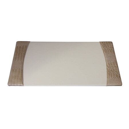 Dacasso Protacini Breeze Beige Italian Patent Leather 34 x 20 Side-Rail Desk Pad P6301